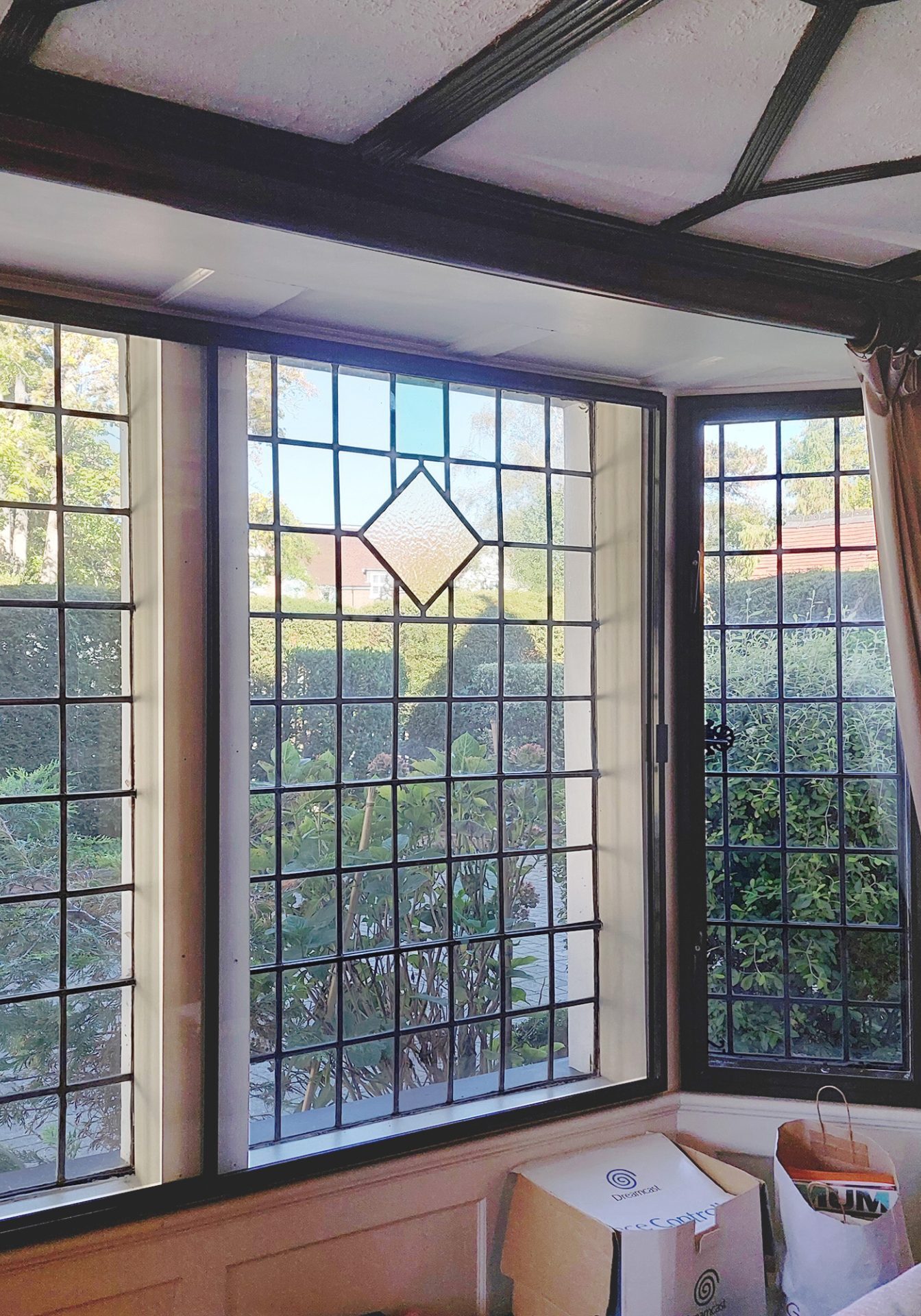 secondary glazing window looking out to front patio